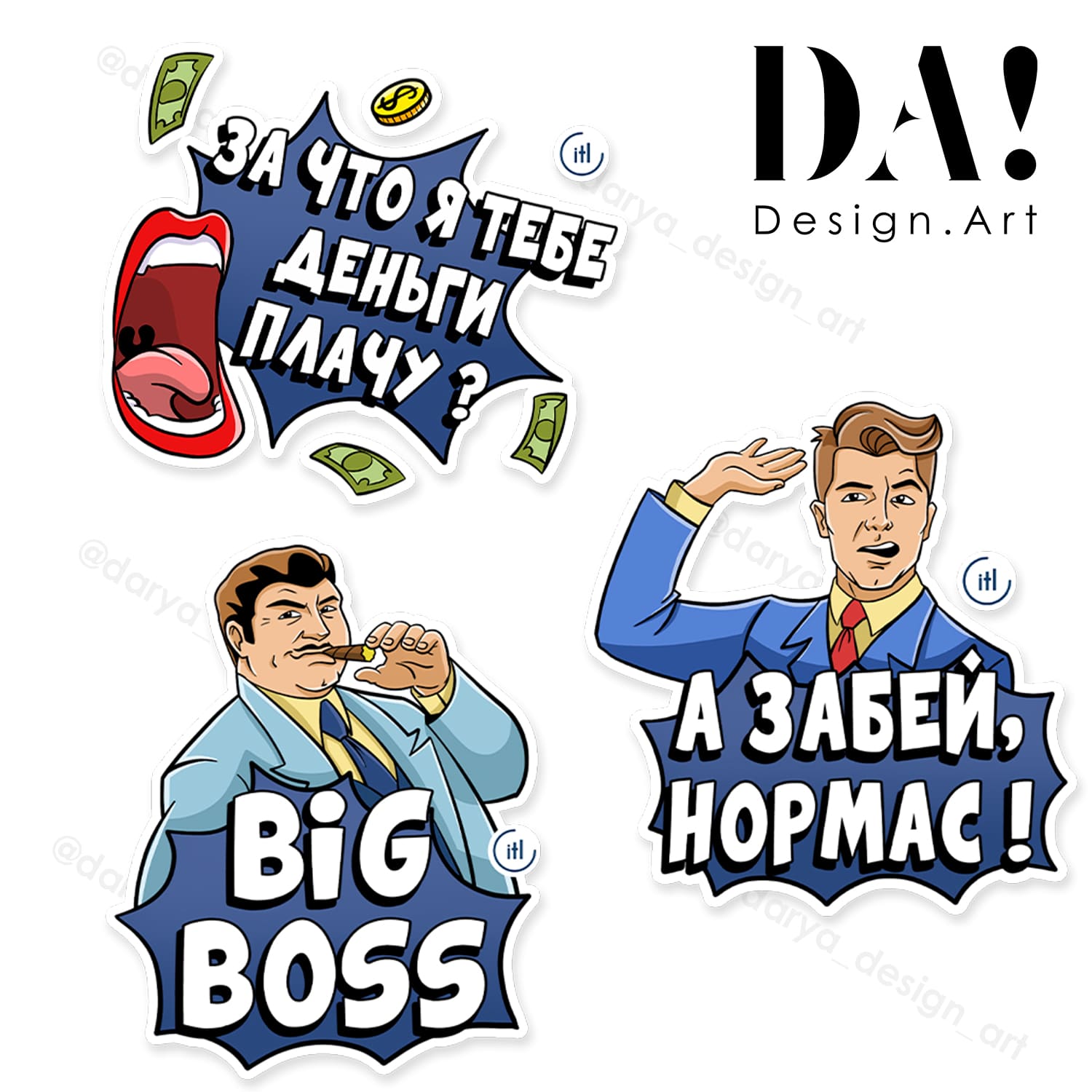 Corporate stickers for an IT company