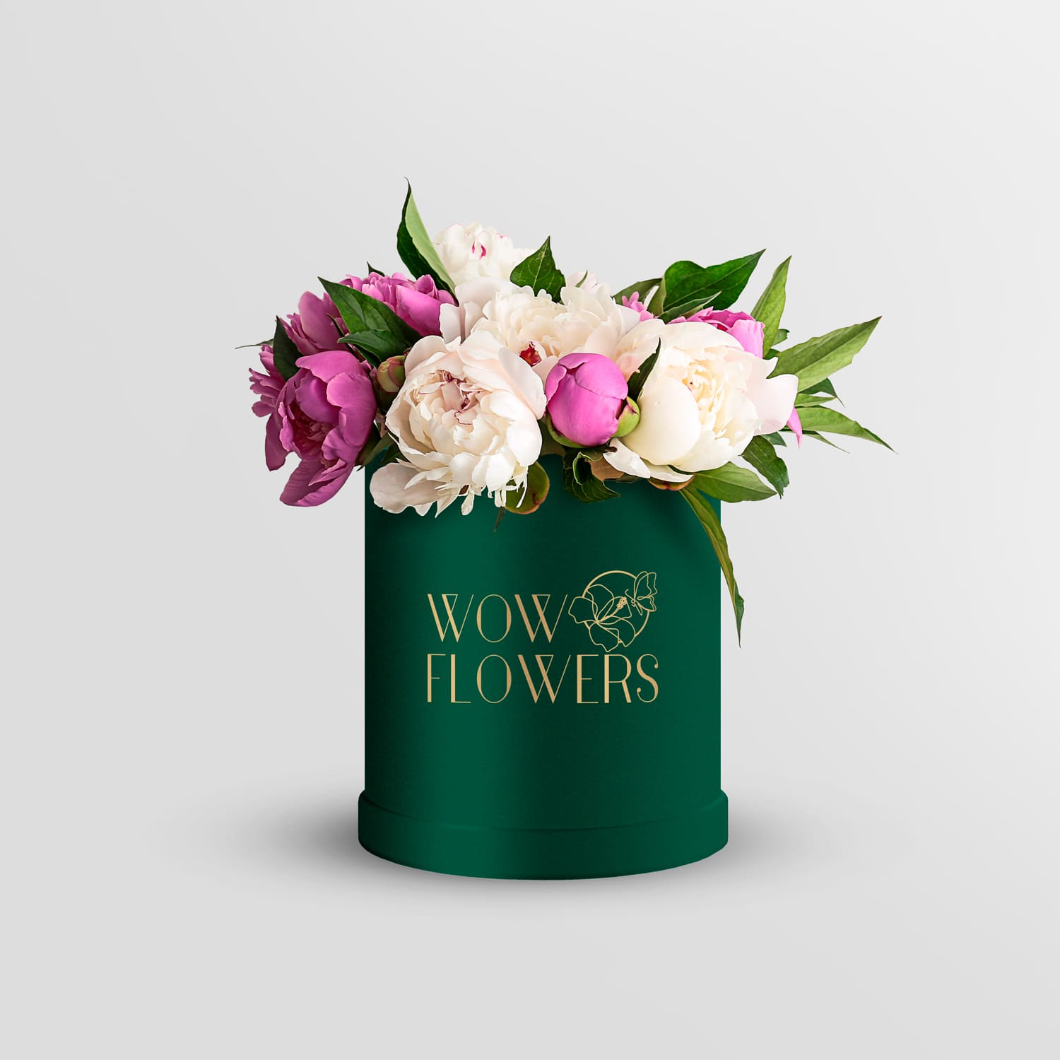 Логотип цветочного магазина на коробке