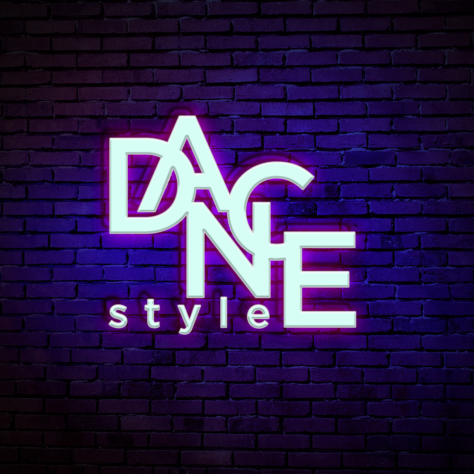 неоновая вывеска логотип студии танцев