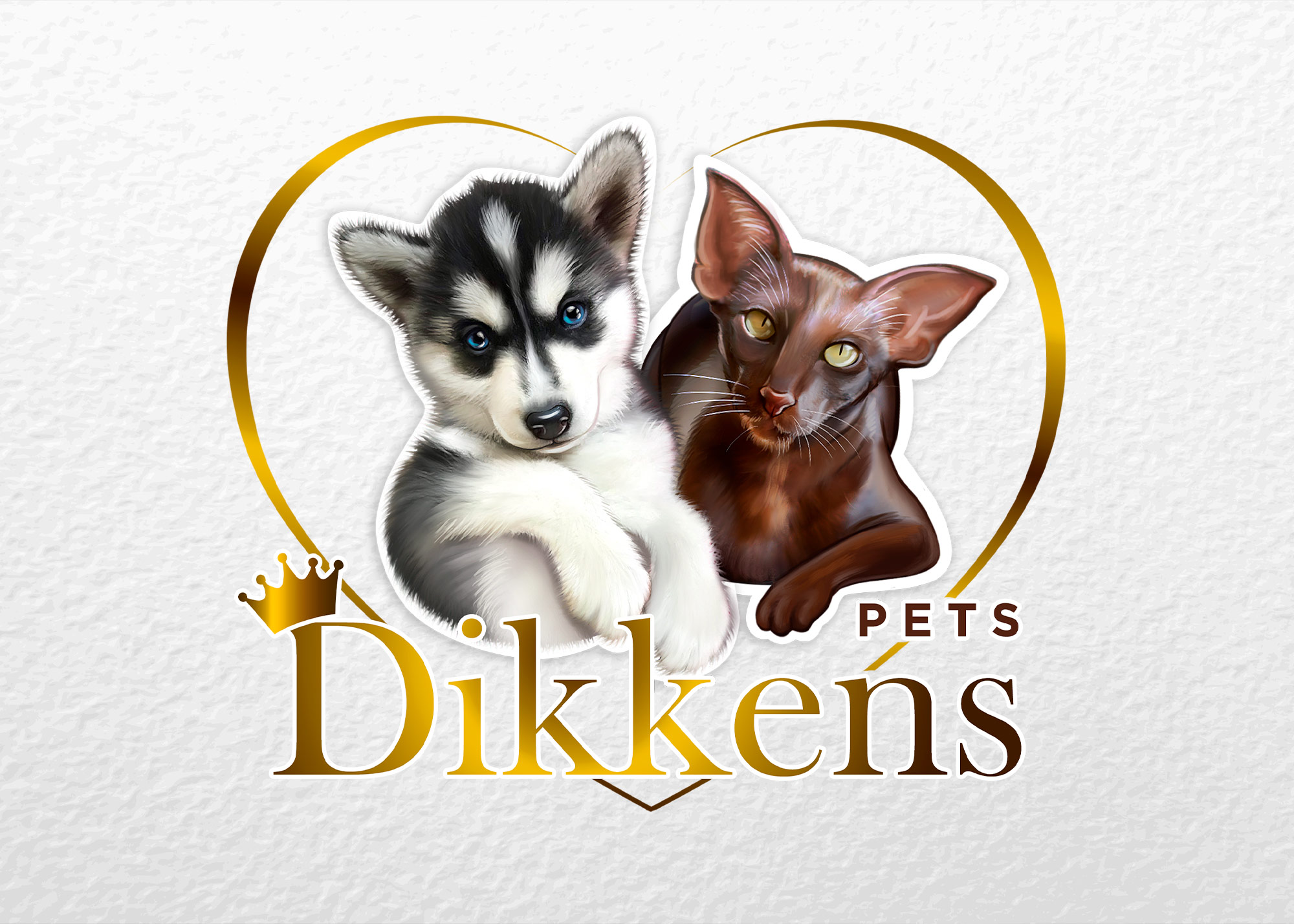 логотип питомника хаски и ориентальных котов